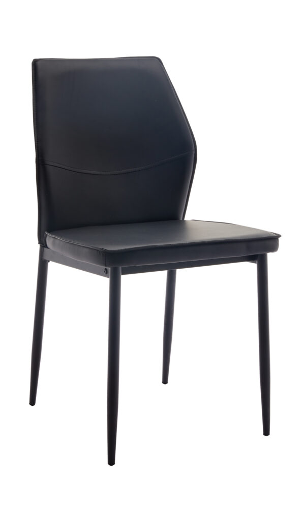 Alba καρέκλα μεταλλική 46x53x87cm Pu Μαύρο