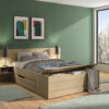 Delta κρεβάτι διπλό All-in-One με αποθηκευτικούς χώρους 217x221x90εκ. ( για στρώμα 140x190εκ. )  Blond Oak