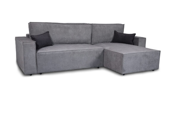 Charlotte Γωνιακός καναπές κρεβάτι με αποθηκευτικό χώρο 269x159x89εκ. Γκρι Ανοιχτό/ Γκρι Σκούρο με αναστρέψιμη γωνία