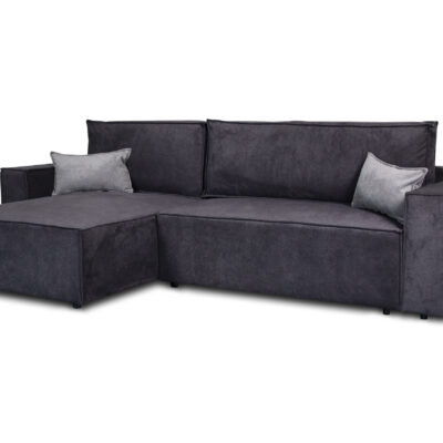 Charlotte Γωνιακός καναπές κρεβάτι με αποθηκευτικό χώρο 269x159x89εκ. Γκρι Σκούρο/Γκρι Ανοιχτό με αναστρέψιμη γωνία