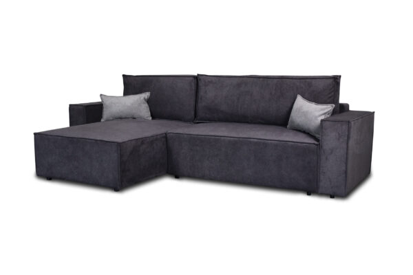 Charlotte Γωνιακός καναπές κρεβάτι με αποθηκευτικό χώρο 269x159x89εκ. Γκρι Σκούρο/Γκρι Ανοιχτό με αναστρέψιμη γωνία
