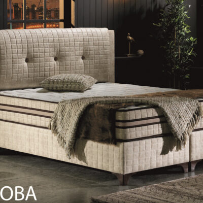 Cordoba κρεβάτι ημίδιπλο επενδεδυμένο με ύφασμα 140x208εκ.  ( για στρώμα 120x200εκ. )  με αποθηκευτικό χώρο  Μπεζ σκούρο