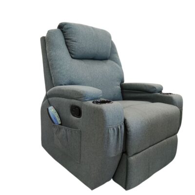 Chandler πολυθρόνα relax massage θερμαινόμενη περιστρεφόμενη 84x92x109εκ. Γκρι ύφασμα