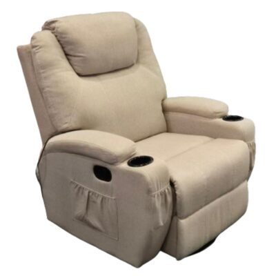 Chandler πολυθρόνα relax massage θερμαινόμενη περιστρεφόμενη 84x92x109εκ.  Μπεζ ύφασμα