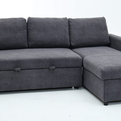 Baxter γωνιακός καναπές κρεβάτι με αποθηκευτικό χώρο 211x147x87εκ. Γκρι με αναστρέψιμη γωνία