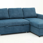 Baxter γωνιακός καναπές κρεβάτι με αποθηκευτικό χώρο 211x147x87εκ. Μπλε με αναστρέψιμη γωνία
