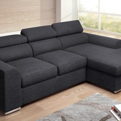 Bari Γωνιακός καναπές κρεβάτι με αποθηκευτικό χώρο 245x173εκ Γκρι Σκούρο Δεξιά Γωνία