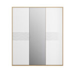 Otello ντουλάπα με 3 πόρτες και καθρέφτη 192x60x220εκ. Helvezia Oak / Λευκό