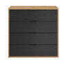 Otello συρταριέρα με 4 συρτάρια 106x45x103εκ. Helvezia Oak / Μαύρο