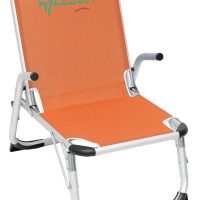 myResort ΚΑΡΕΚΛΑ ΠΑΡΑΛΙΑΣ ΑΛΟΥΜΙΝΙΟΥ ΠΟΡΤΟΚΑΛΙ ΜΕ ΜΠΡΑΤΣΑ  ΕΝΙΣΧΥΜΕΝΗ KING SIZE- ΨΗΛΗ ΠΛΑΤΗ & ΠΟΔΙΑ -ΤΕΧΤ 2x1