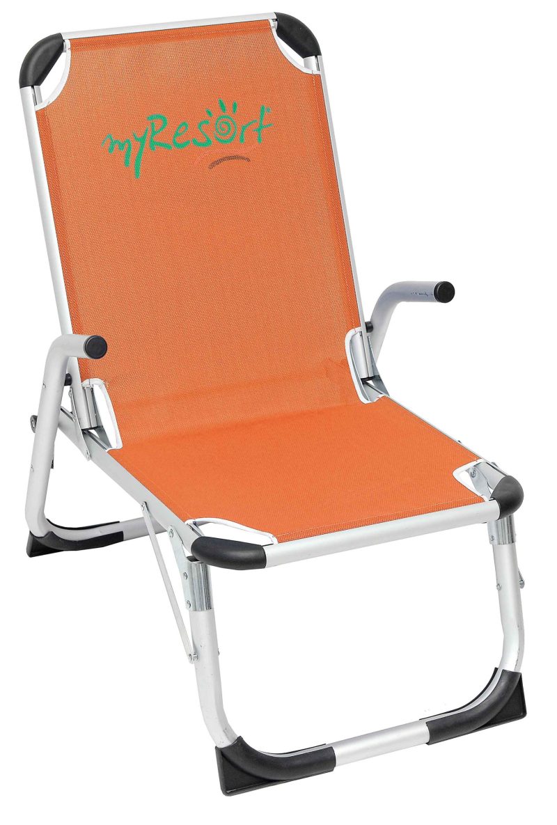 myResort ΚΑΡΕΚΛΑ ΠΑΡΑΛΙΑΣ ΑΛΟΥΜΙΝΙΟΥ ΠΟΡΤΟΚΑΛΙ ΜΕ ΜΠΡΑΤΣΑ  ΕΝΙΣΧΥΜΕΝΗ KING SIZE- ΨΗΛΗ ΠΛΑΤΗ & ΠΟΔΙΑ -ΤΕΧΤ 2x1