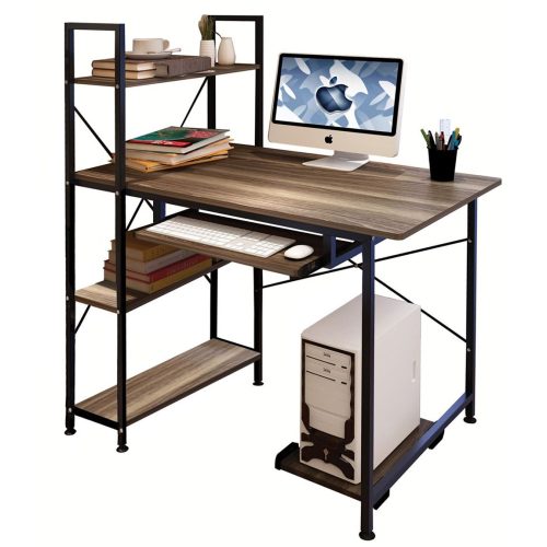 14370048 Γραφείο ArteLibre HIBISCUS Καφέ/Μαύρο MDF/Μέταλλο 100x48x118cm