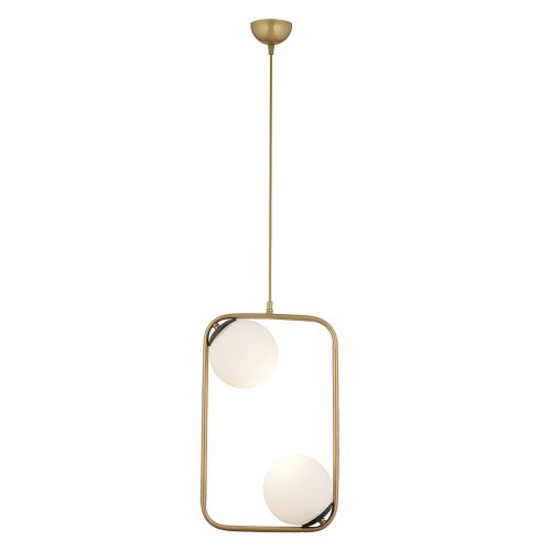 14780094 Φωτιστικό Κρεμαστό ArteLibre DRE Αντικέ/Λευκό Μέταλλο/Γυαλί 40x90cm