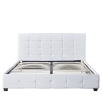 14920001-2 Κρεβάτι ArteLibre ABELIA Λευκό PU 214.5x170x100cm (Στρώμα 160x200cm)