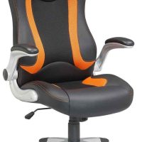 Velco Pro Systems ΚΑΡΕΚΛΑ ΓΡΑΦΕΙΟΥ GAMING ΜΑΥΡΗ-ΠΟΡΤΟΚΑΛΙ- ΔΙΑΣΤΑΣΕΙΣ: 67x68x110/118cm- ΕΠΙΦΑΝΕΙΑ PU+PVC