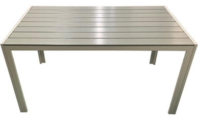 ΤΡΑΠΕΖΙ ΑΛΟΥΜΙΝΙΟΥ ΜΕ ΣΥΝΘΕΤΙΚΟ ΞΥΛΟ POLYWOOD -ΑΝΟΙΧΤΟ ΓΚΡΙ - ΔΙΑΣΤΑΣΕΙΣ: L140xW80xH72cm- ΔΙΑΤΙΘΕΤΑΙ  ΩΣ ΣΕΤ ΜΕ ΤΗΝ ΚΑΡΕΚΛΑ 180-4871