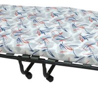 Velco ΚΡΕΒΑΤΙ ΜΕΤΑΛΛΙΚΟ ΕΝΙΣΧΥΜΕΝΟ ΠΤΥΣΣΟΜΕΝΟ ΙΤΑΛΙΑΣ  ΜΕ ΡΟΔΕΣ & ΣΤΡΩΜΑ 7cm