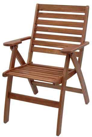 Velco ΚΑΡΕΚΛΑ ACACIA  ΠΤΥΣΣΟΜΕΝΗ ΜΕ ΜΠΡΑΤΣΑ-3 ΘΕΣΕΩΝ- ΔΙΑΣΤΑΣΕΙΣ: W60xD64xH46/91cm