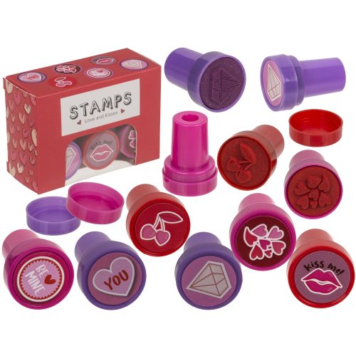 Σφραγίδες Φιλιά Και Καρδιές 2.5cm Σετ 6Τμχ