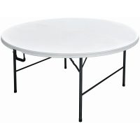 31-33750-A ΤΡΑΠΕΖΙ ΜΕΤΑΛΛΙΚΟ CATERING ΣΤΡΟΓΓΥΛΟ ΠΤΥΣΣΟΜΕΝΟ ΛΕΥΚΟ-ΔΙΑΣΤΑΣΕΙΣ: L160xH74 cm