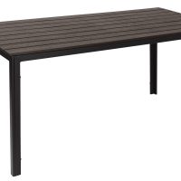 ΤΡΑΠΕΖΙ  ΜΕΤΑΛΛΙΚΟ ΜΕ ΣΧΕΔΙΟ ΑΠΟΜΙΜΗΣΗΣ ΞΥΛΟΥ- ΔΙΑΣΤΑΣΕΙΣ :L156xW78xH74cm-