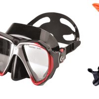 fortis ΣΕΤ ΜΑΣΚΑ & ΑΝΑΠΝΕΥΣΤΗΡΑΣ PVC ΔΙΧΡΩΜΟ(ΜΑΥΡΟ-ΚΟΚΚΙΝΟ)