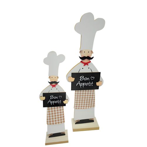 52743gilde-1 Stand Relief Cook "Bon Appetit" Cloth Τσόχα Mdf Λευκό PU 12 9.5x5x30cm