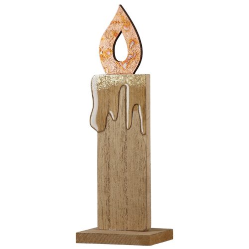 55285gilde-4 Ανάγλυφο Σταντ Κερί 'Otonal' MDF Εκρού/Πορτοκαλί 5x7x20.5cm