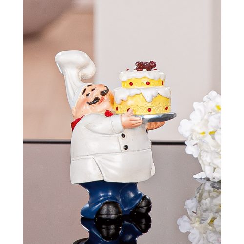 Φιγούρα Μάγειρας 'Paolo' Πολυ Ροζ/Λευκό 8x5.5x9.5cm