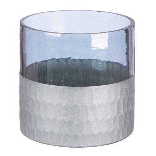 55815gilde-2 Ανεμοφωτιστικό 'Canus' Γυαλί Γκρι/Ασημί 10x10cm