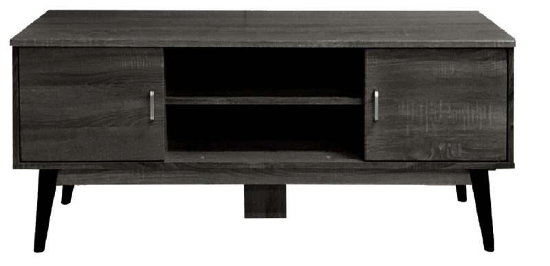 VELCO Pro Systems  ΕΠΙΠΛΟ TV ΜΕ ΔΥΟ ΠΟΡΤΕΣ ΚΑΙ ΤΕΣΣΕΡΙΣ ΘΕΣΕΙΣ 140x38x50 εκ ΓΚΡΙ ΟΞΙΑ