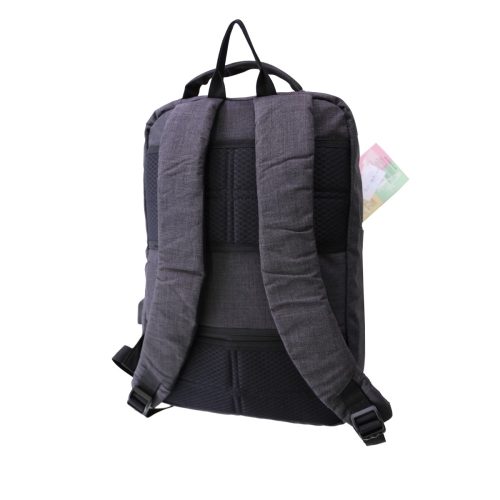 810-2104-14-BACK CAMPUS ΣΑΚΙΔΙΟ ΠΛΑΤΗΣ URBAN 20 Lt. ΑΝΘΡΑΚΙ ΜΕ ΘΥΡΑ USB