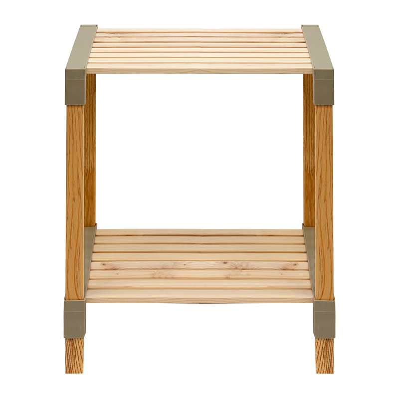 Τραπεζάκι βοηθητικό - κομοδίνο ξύλινο - πλαστικό χρώμα φυσικό - μπεζ 41x33x45εκ.