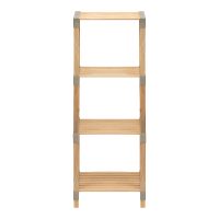 Ραφιέρα δαπέδου ξύλινη - πλαστική χρώμα φυσικό - μπεζ 41x33x113εκ.