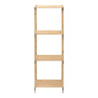 FIX-2053-4-3 Ραφιέρα δαπέδου ξύλινη - πλαστική χρώμα φυσικό - μπεζ 38x30x116εκ.