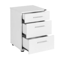 GP009-0027-2 Κομοδίνο - συρταριέρα γραφείου Trendline Megapap χρώμα λευκό 40x39x57εκ.