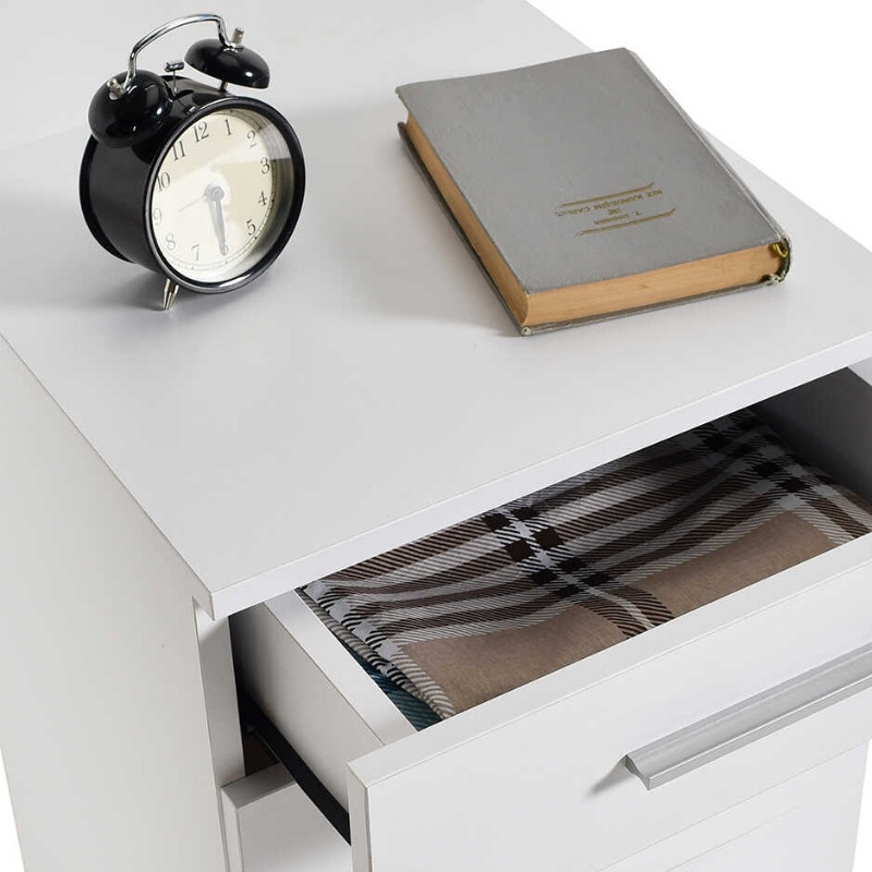 GP009-0027-3 Κομοδίνο - συρταριέρα γραφείου Trendline Megapap χρώμα λευκό 40x39x57εκ.