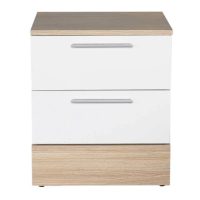 Κομοδίνo Base Megapap χρώμα λευκό - sonoma 45x40x52εκ.