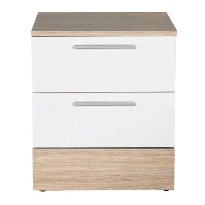 Κομοδίνo Base Megapap χρώμα λευκό - sonoma 45x40x52εκ.