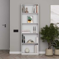 Βιβλιοθήκη Max Megapap χρώμα λευκό 58x23x170εκ.