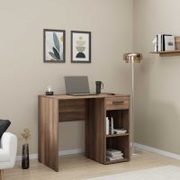 GP009-0043-1 Γραφείο εργασίας Concept Megapap χρώμα καρυδί 90x52x75εκ.