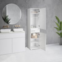 Ντουλάπα ρούχων - παπουτσοθήκη 12 ζεύγων Diamond Megapap μονόφυλλη χρώμα λευκό gloss 45x40x187εκ.