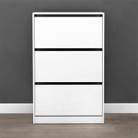 Παπουτσοθήκη Flat Duo Megapap 18 ζεύγων χρώμα λευκό 73x26x119εκ.