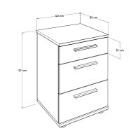 Κομοδίνο - συρταριέρα γραφείου Trendline Megapap χρώμα καρυδί 40x39x57εκ.