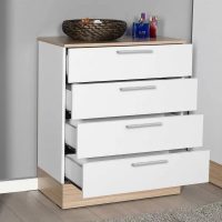 Συρταριέρα Base Megapap χρώμα oak - λευκό 72x40x88εκ.