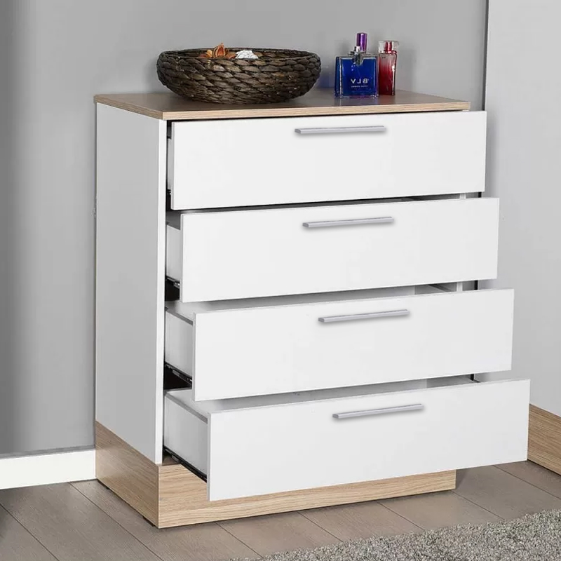 Συρταριέρα Base Megapap χρώμα oak - λευκό 72x40x88εκ.