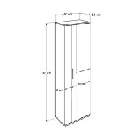 Ντουλάπα ρούχων - παπουτσοθήκη 30 ζευγών Porto μονόφυλλη με καθρέφτη λευκή 60x36x187εκ.