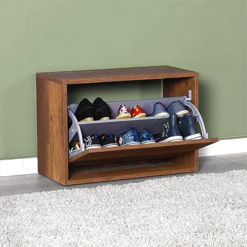 Παπουτσοθήκη 6 ζεύγων Step Megapap χρώμα καρυδί 60x30x42εκ.