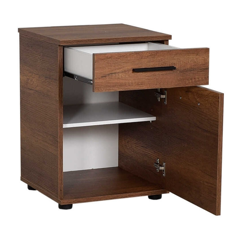 Κομοδίνο - Συρταριέρα γραφείου Trendline Megapap χρώμα καρυδί 40x39x57εκ.