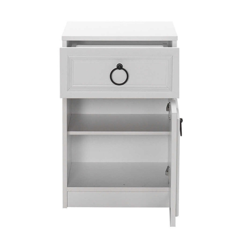 Κομοδίνο Hampton Megapap χρώμα λευκό 40x38x63εκ.